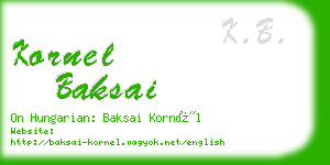 kornel baksai business card